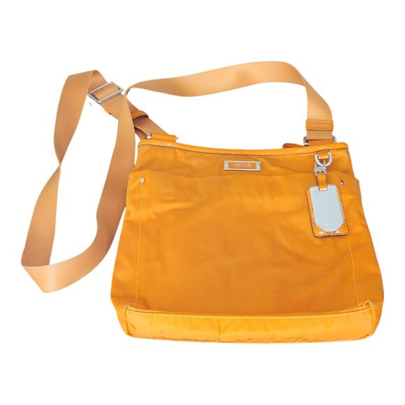 Tumi Crossbody Sling Bag Nylon Orange‎ Adjustable Shoulder Strap - Picture 1 of 10